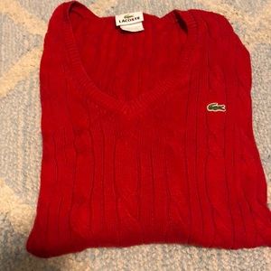 Lacoste Red Cable Knit Sweater sz. 40
